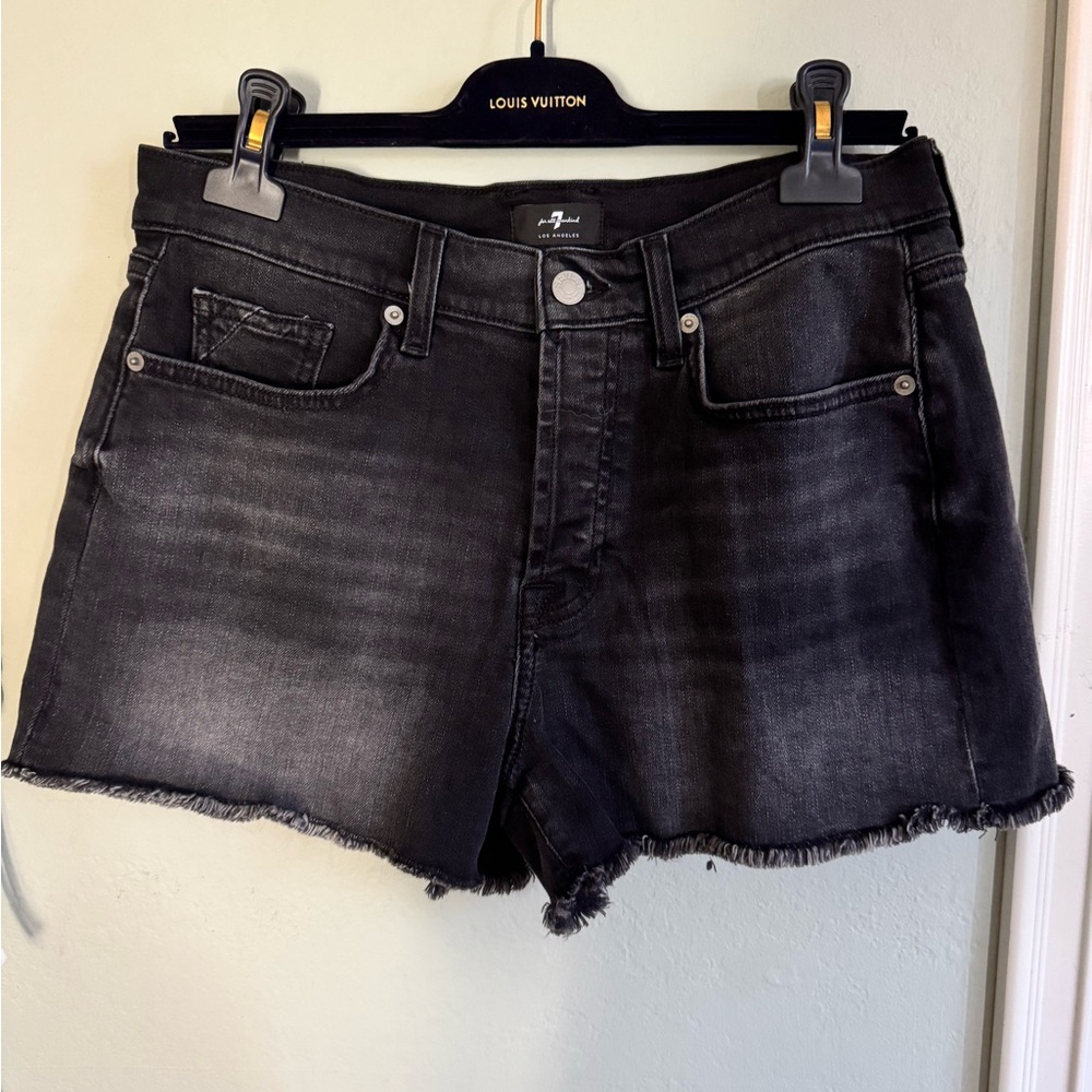 Seven Jean Shorts, Monroe Cut Off Shorts, Black, Size 29, like new